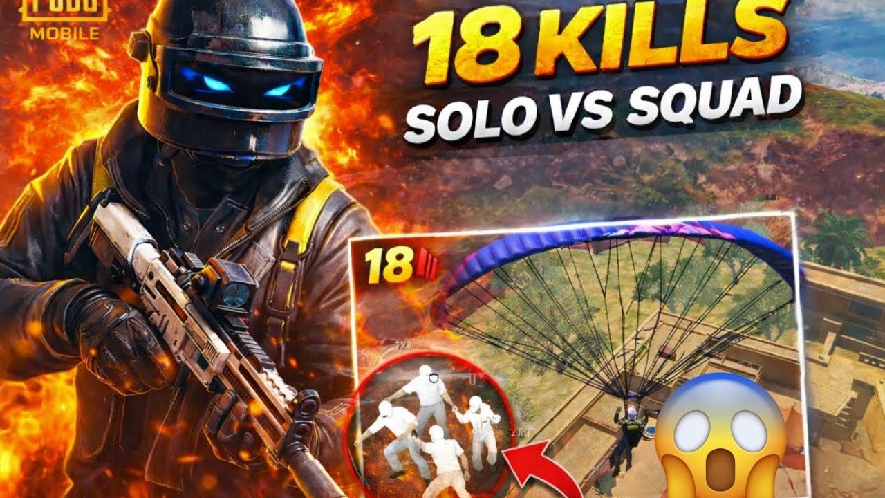Solo vs squad 18 kills🫡erangle map🗺