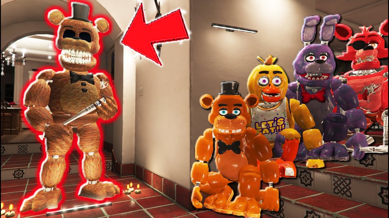 CAN THE FNAF MOVIE ANIMATRONICS HIDE FROM SINISTER FREDDY? (GTA 5 FNAF Mods)