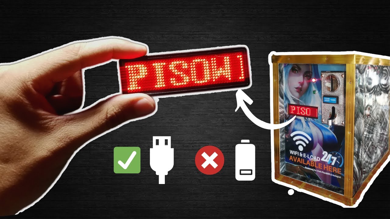 Piso wifi Led Name Badge Modification | Convert Battery Powered Device to USB Powered
