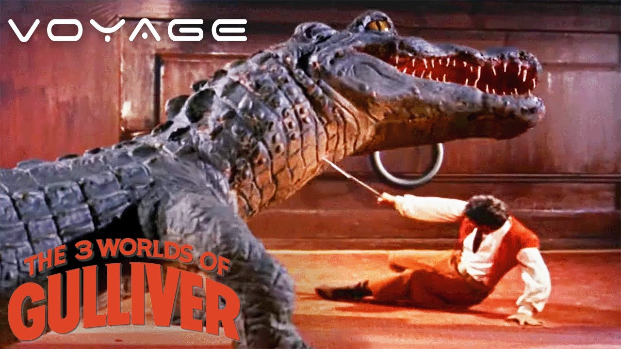 The 3 Worlds of Gulliver | Gulliver vs Pet Crocodile | Voyage