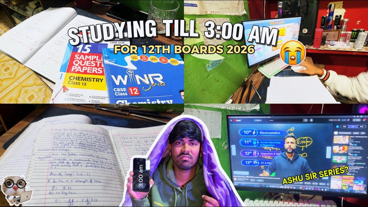 Studying All Night as A *CBSE 12th Grader* | Vlogger ji