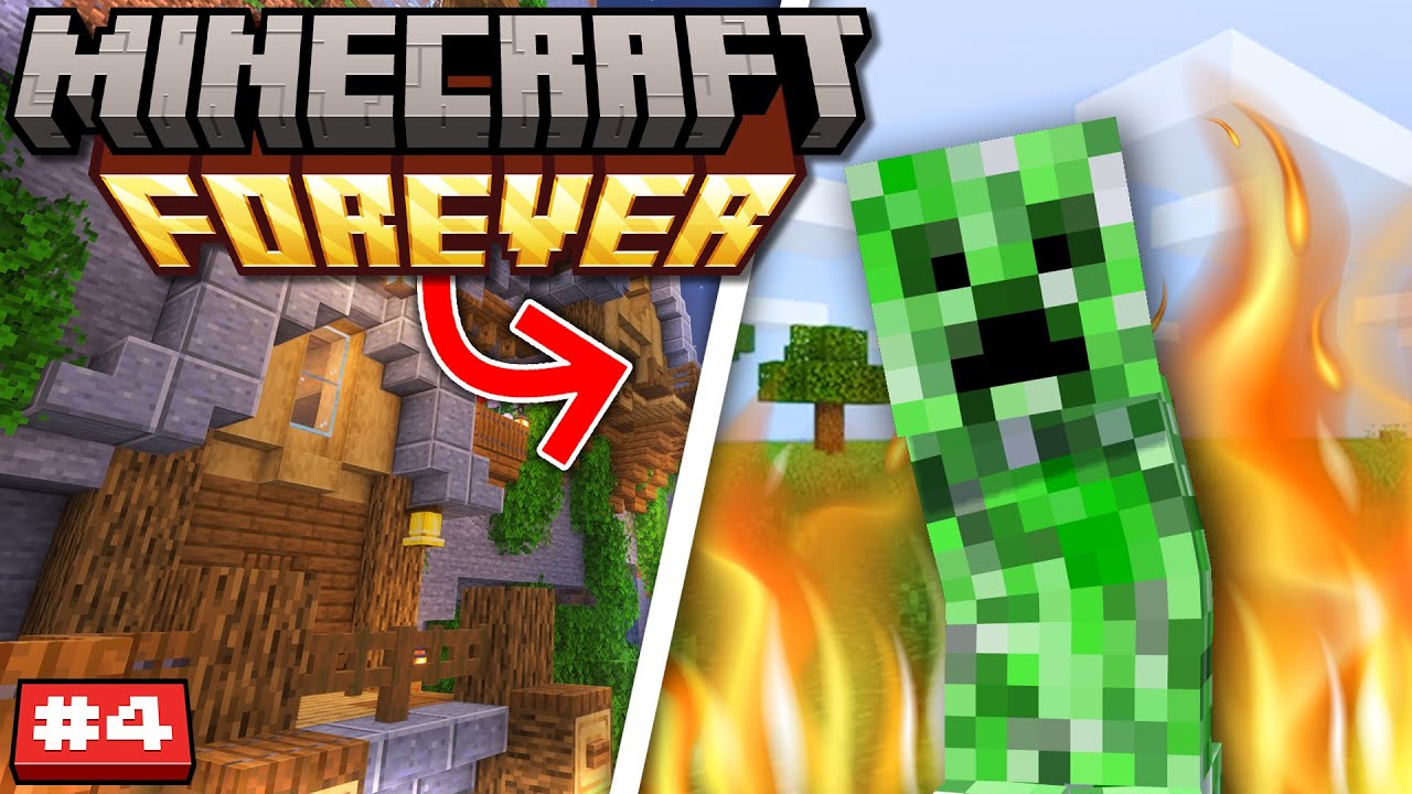 En Creeper sprängde min bas i Minecraft...