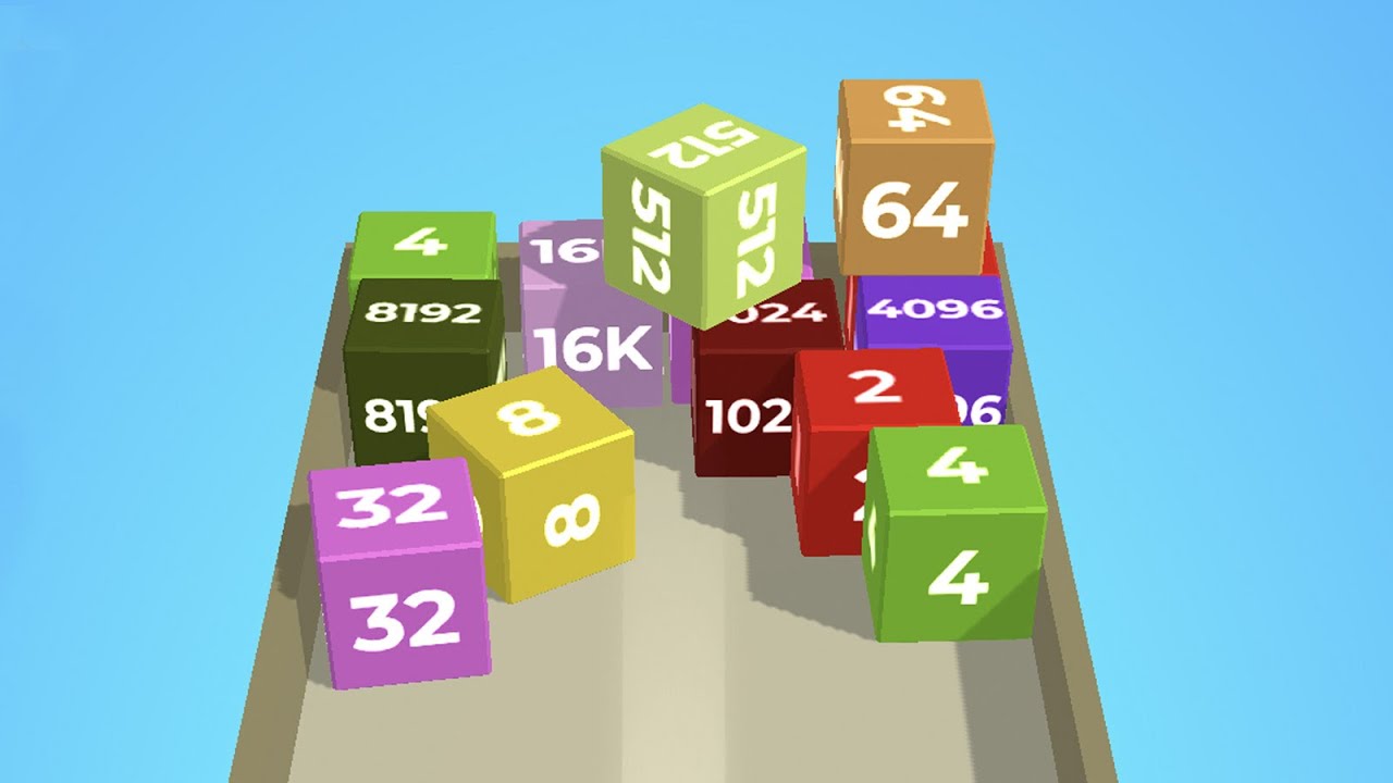 2048 chain cube game play(2~16K block)