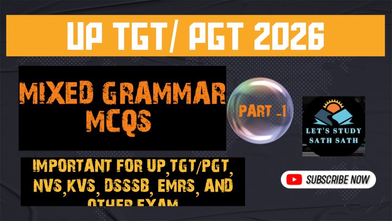Mixed Grammar MCQs | TGT PGT English | 40 Most Expected Questions| Including PYQS 