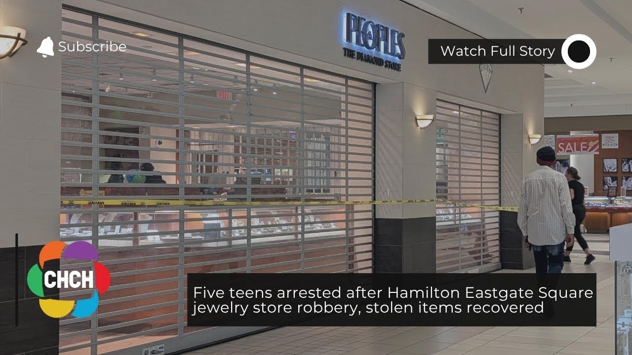 Five teens arrested after Hamilton Eastgate Square jewelry store robbery, stolen items recovered