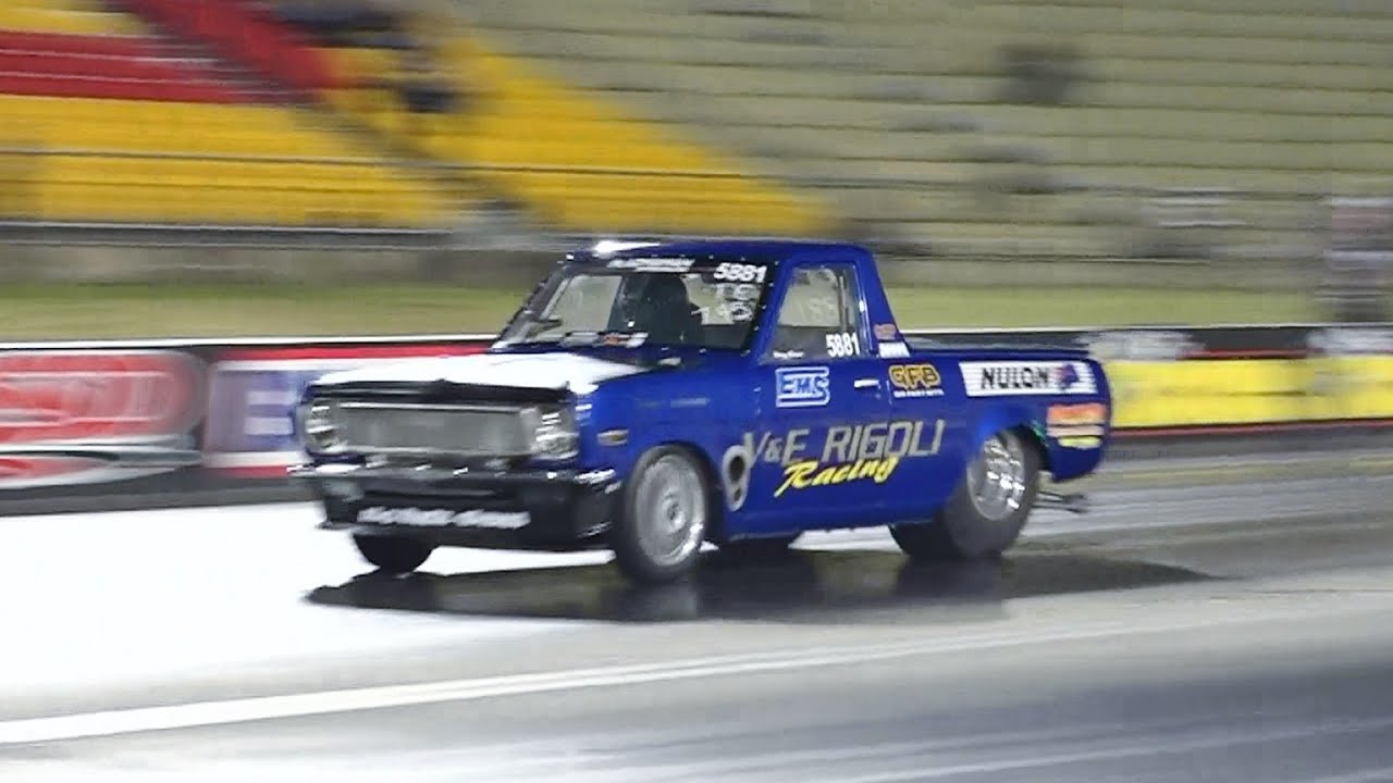 V&E RIGOLI DATSUN TURBO UTE 7.95 @ 167 MPH SUPERNATS 2014