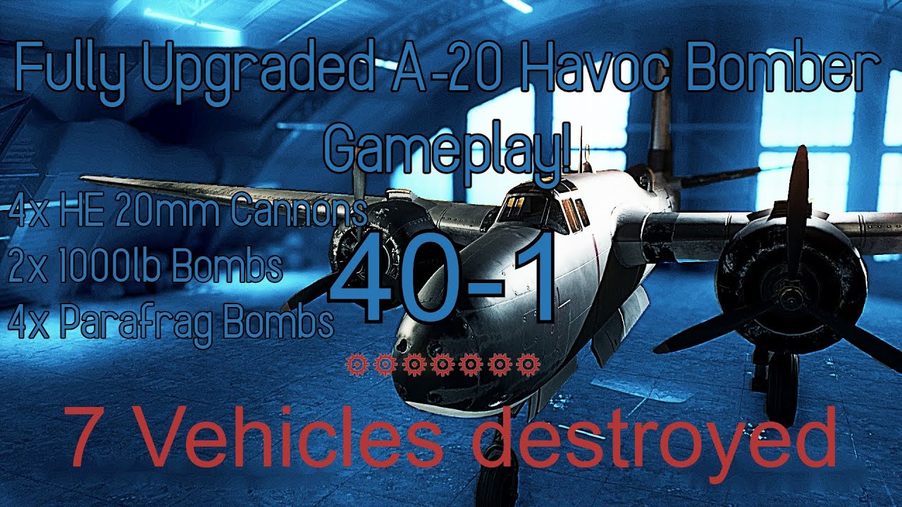 Fully upgraded A-20 Bomber with 1000lb bombs and Parafrag bombs Gameplay! | Battlefield V Update 7.0