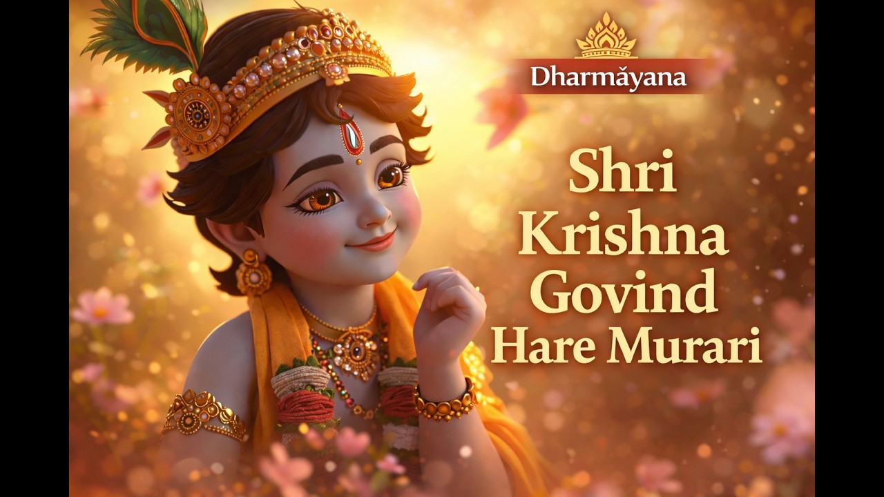 Shri Krishna Govinda Hare Murari – A peaceful and joyful Krishna bhajan - Dharmayana #BalBhakti