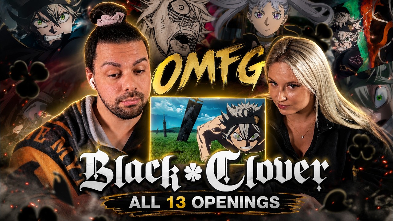 REACTING TO BLACK CLOVER OPENINGS 1-13 FOR THE FIRST TIME! | Deniz & Masha