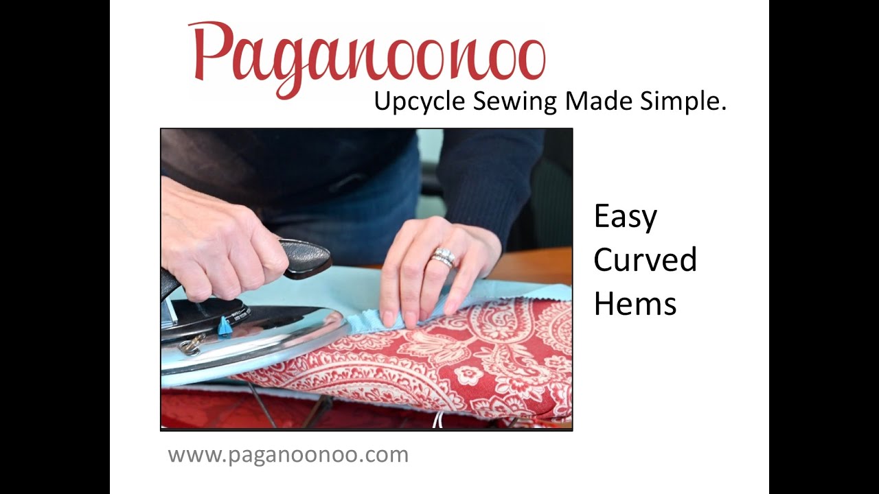 Easy method for curved hems: Paganoonoo Upcycle Sewing Tip, Featuring Michelle Paganini