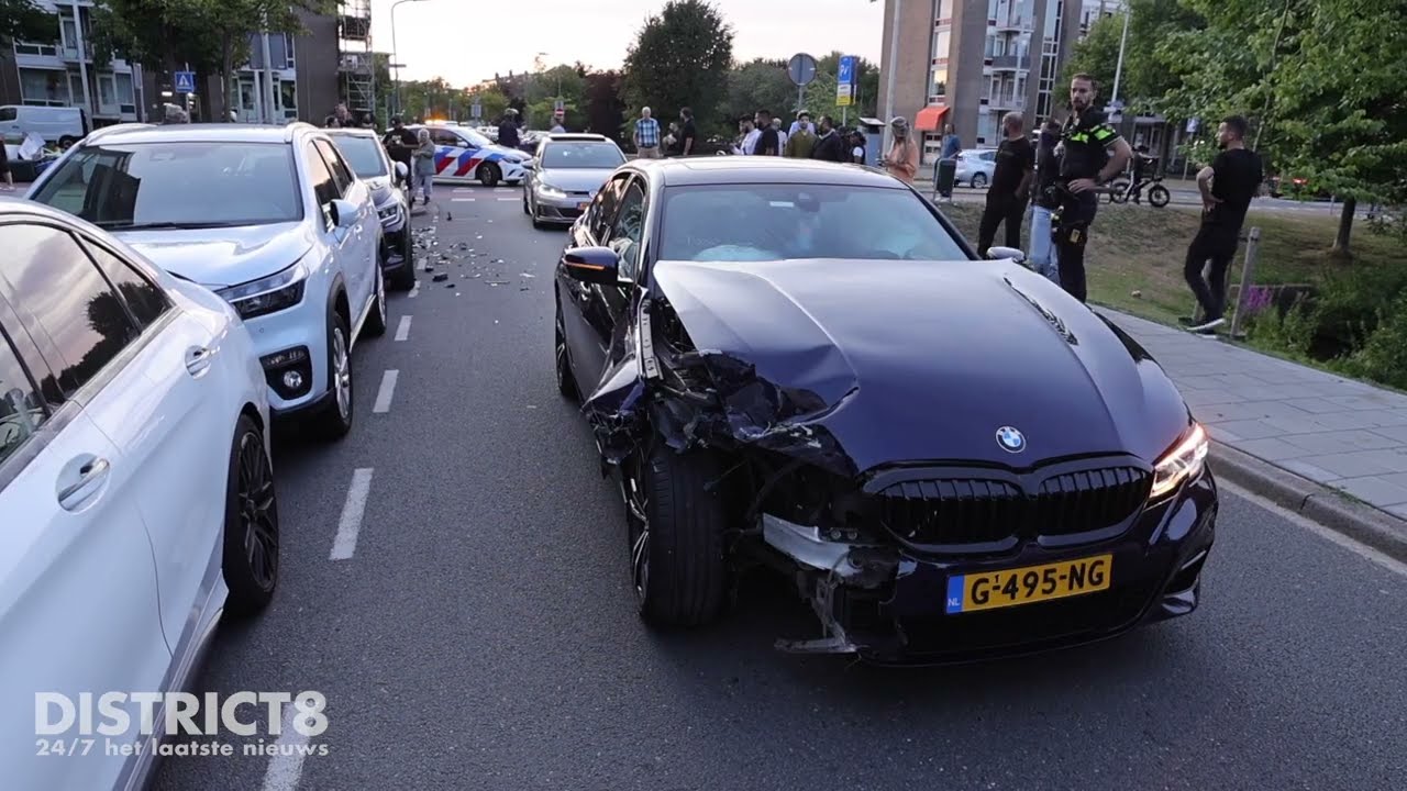 Vijf auto's beschadigd bij flinke aanrijding Maartensdijklaan Den Haag