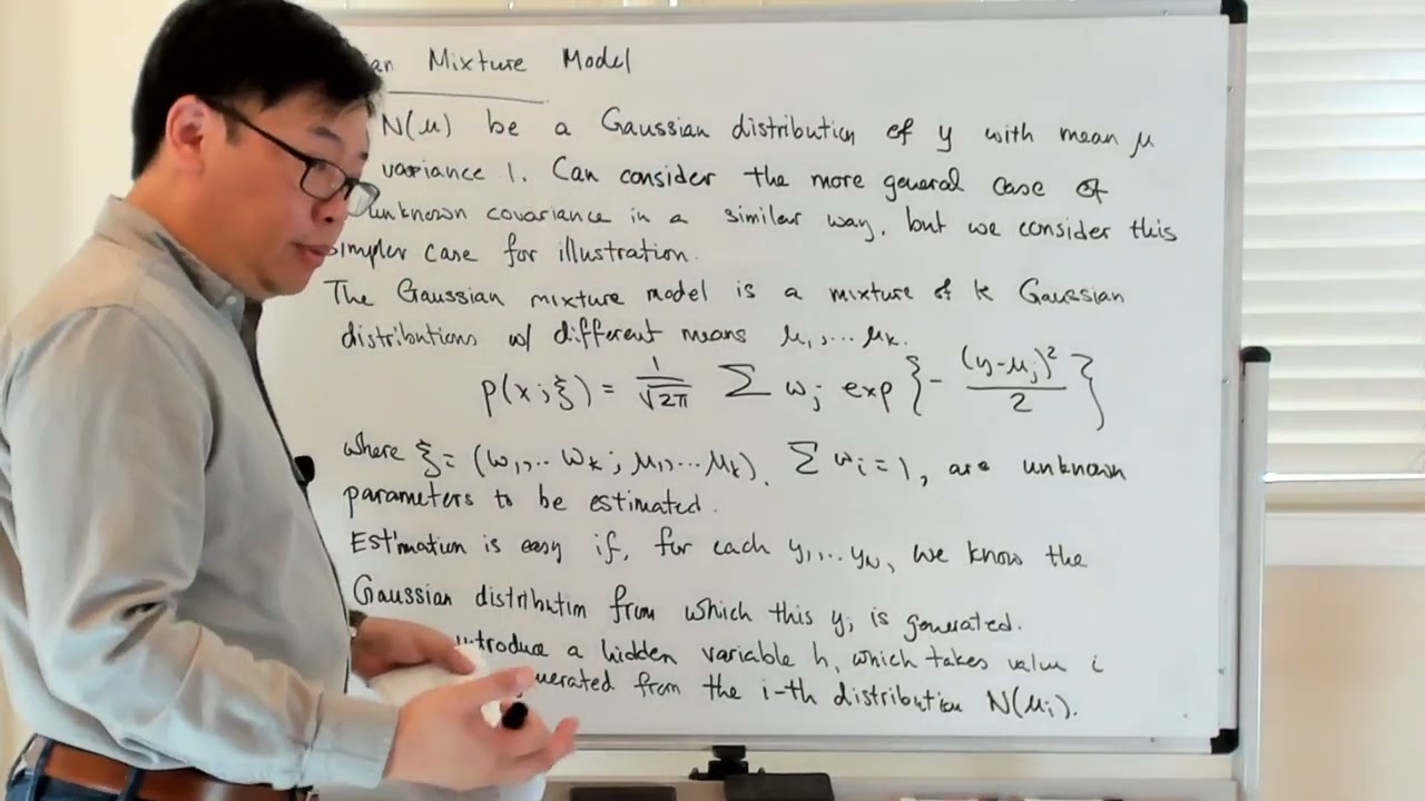 Gaussian mixture model as a system with hidden variables