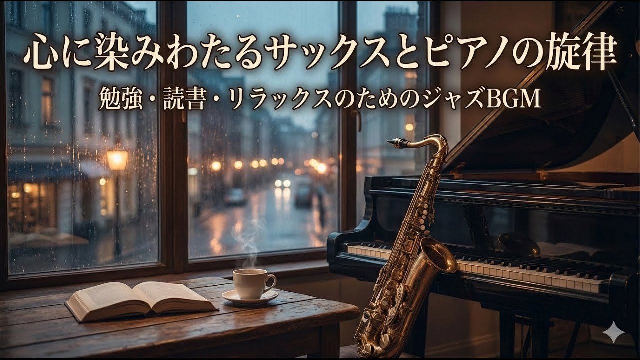 【癒やしのジャズ】心に染みわたるサックスとピアノの旋律。勉強・読書・リラックスタイムのためのゆったりBGM Deep Melodies for Studying,Reading&Relaxation