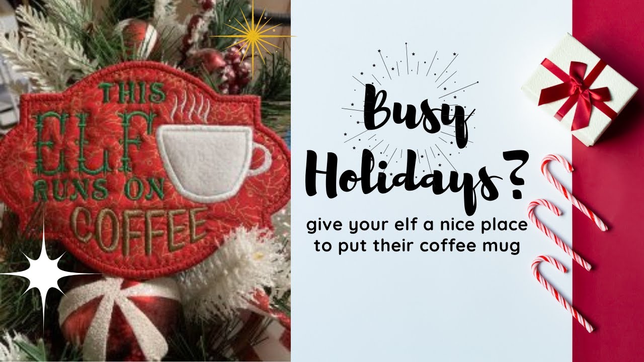 OML Embroidery Live! ITH Christmas Mug Rug sew-along