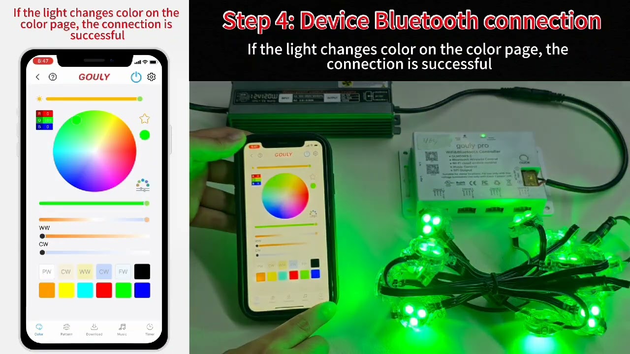 How to use Gouly App and connect the permanent Lights to WiFi