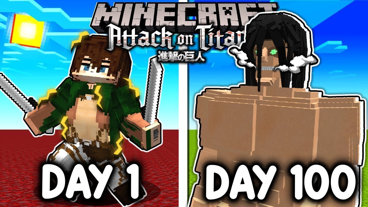 Sống Sót 100 Ngày Siêu Khó Nhưng Tôi Là Eren Yeager Trong Minecraft Attack on Titan!