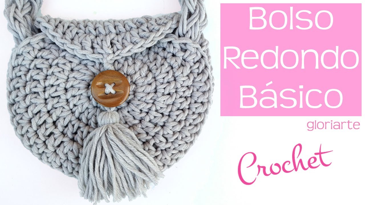 BOLSO REDONDO de CROCHET con BORLA