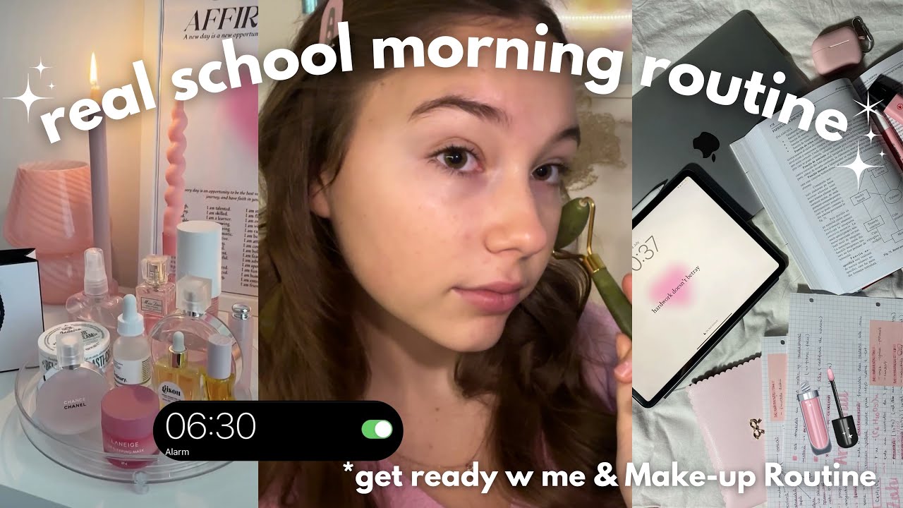 REALISTIC SCHOOL MORNING ROUTINE  🍵* 6am routine + grwm*🎀