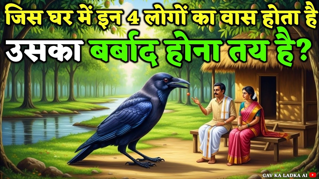 कव्वे की 4 गुप्त सीख: इन 4 लोगों का घर में वास तो बर्बादी तय! गरीबी से बचने का राज़ |Motivation 2025