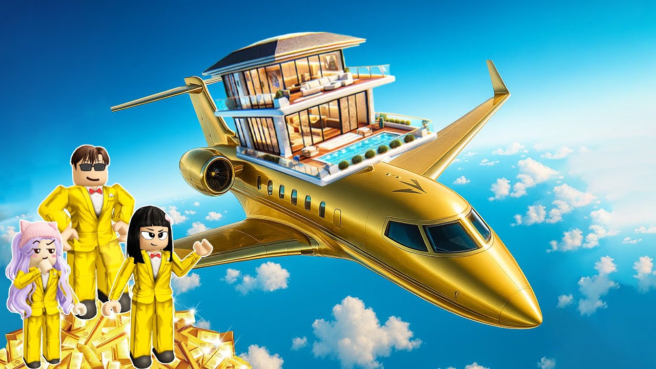 Yuta Mio dan Baby Celine Buat Pesawat Kaya Sultan Bertingkat Ada Rumah Diatasnya | ROBLOX