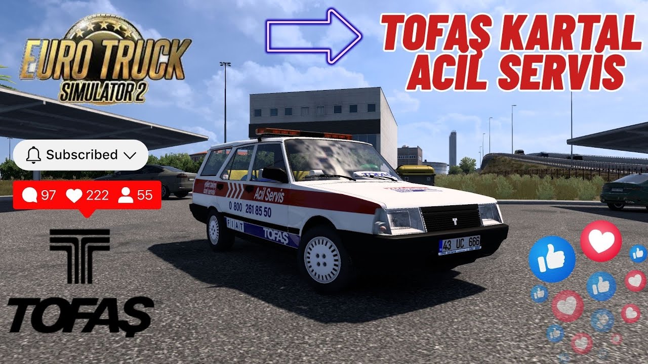 ETS 2 Efsane Hizmet Aracı: Tofaş Kartal Acil Servis Modu [1.57] #TofaşKartal #acilservis #tofaş