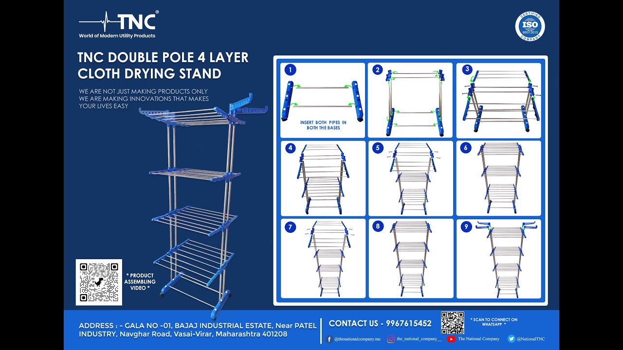 The National Company presenting you TNC DOUBLE POLE 4 LAYER CLOTH DRYER STAND