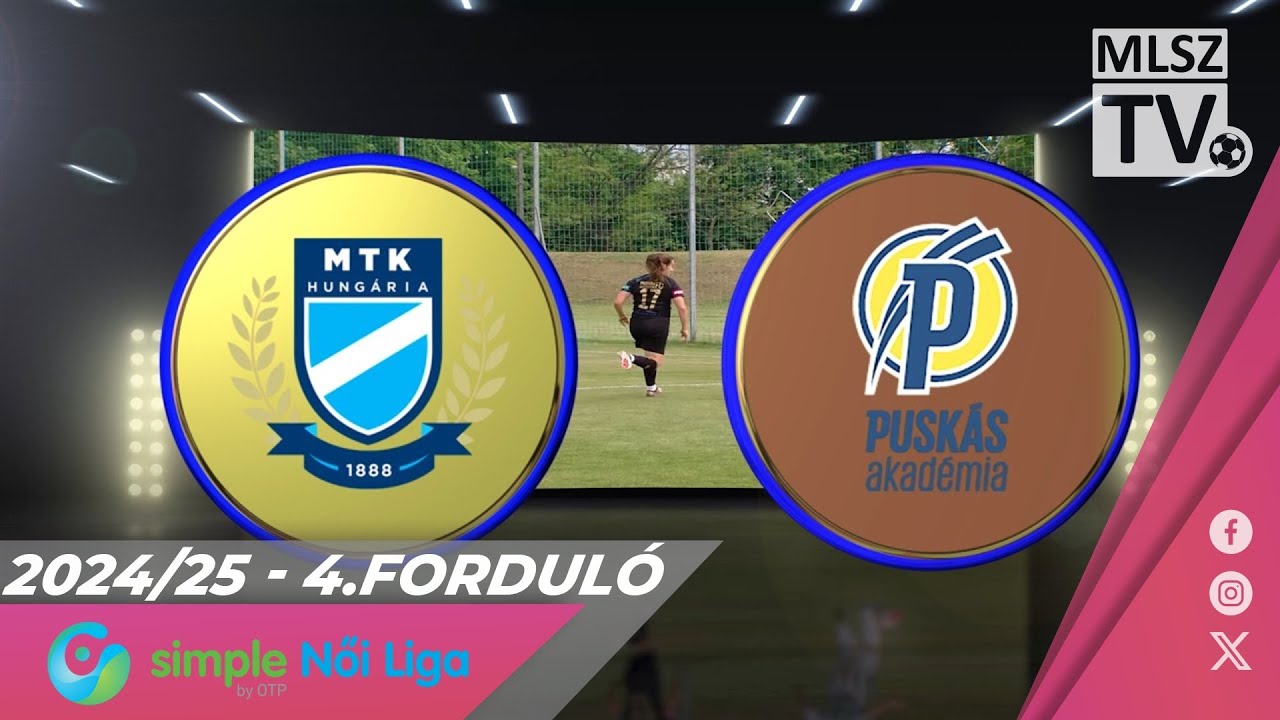 MTK Budapest - Puskás Akadémia FC | 1-0 | Simple Női Liga | 4. forduló | MLSZTV