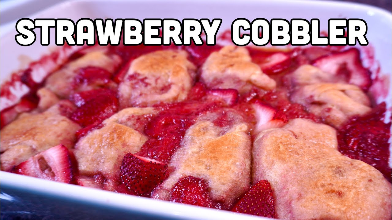 Strawberry Cobbler Crescent Rolls Recipe // Quick and Easy Spring Dessert Recipe