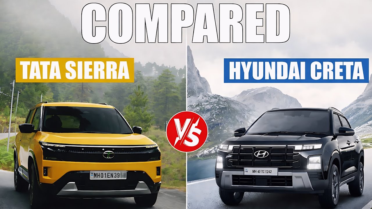 Tata Sierra vs Hyundai Creta | SUV Comparison | Price, Features, Mileage & Performance Review