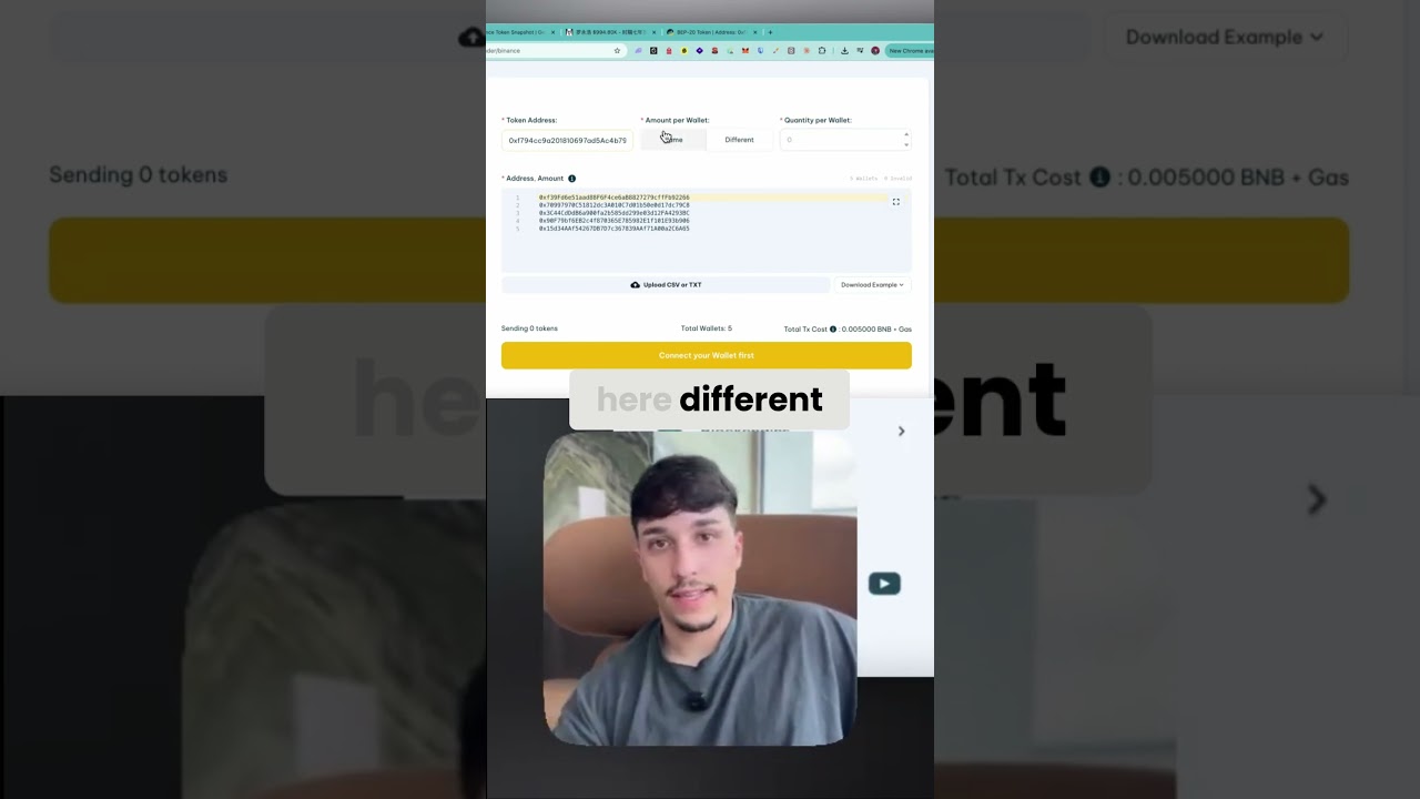 Как перевести токены BNB через Airdrop за 60 секунд 💸 BNB Multisender