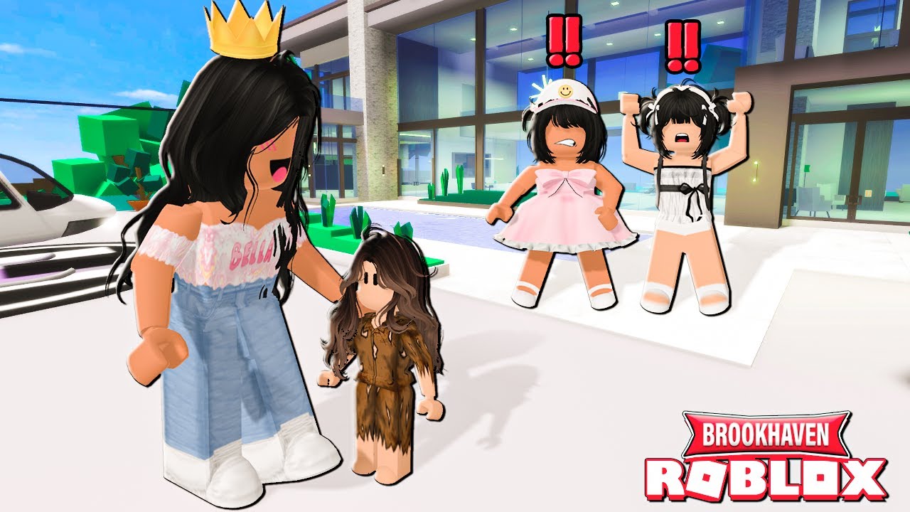 MISS ADOPTE UNE FILLE ABANDONN&Eacute;E ET PAUVRE, LES JUMELLES SONT EN COL&Egrave;RE !! BROOKHAVEN RP FILM ROBLOX