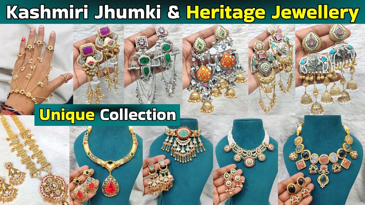 Kashmiri Long Brass Jhumki, Heritage & Moissanite Pachi Kundan Jewellery Wholesale Market
