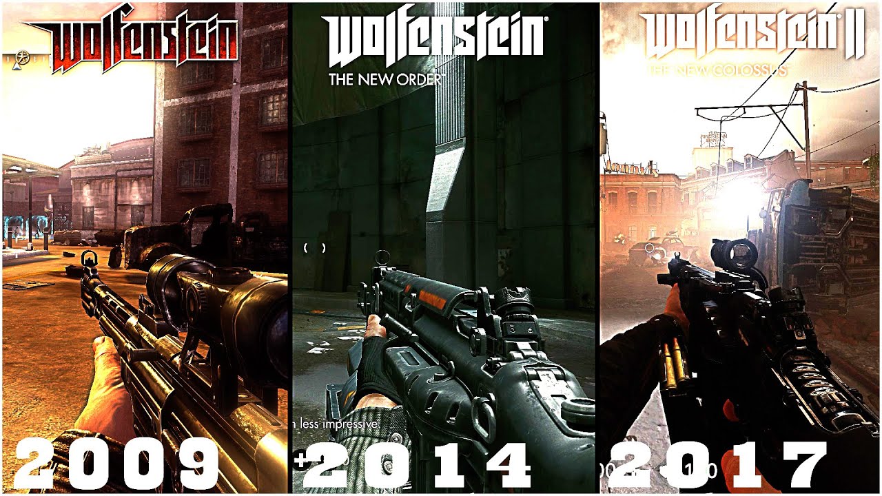 Wolfenstein 2009 Vs Wolfenstein The New Order Vs Wolfenstein II - The New Colossus | Comparison