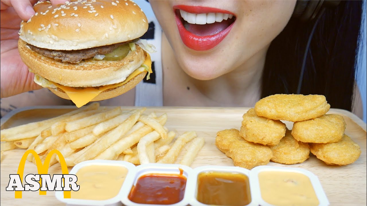 ASMR McDonalds BIG MAC + CHICKEN NUGGETS + CHEESE FIRE SAUCE (EATING SOUNDS) NO TALKING | SAS-ASMR