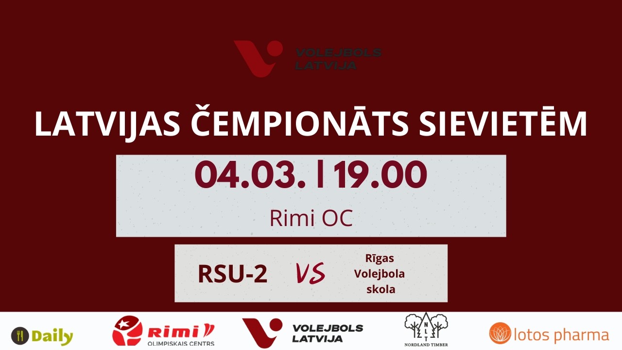 Latvijas Čempionāts sievietēm 25/26,  RSU-2 vs RVS, 04.03.2026, 19:00