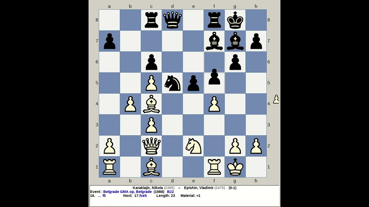 Karaklajic, Nikola vs Epishin, Vladimir | Belgrade GMA Chess Open 1988, Yugoslavia
