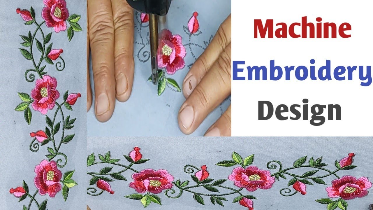 Fancy design with machine embroidery