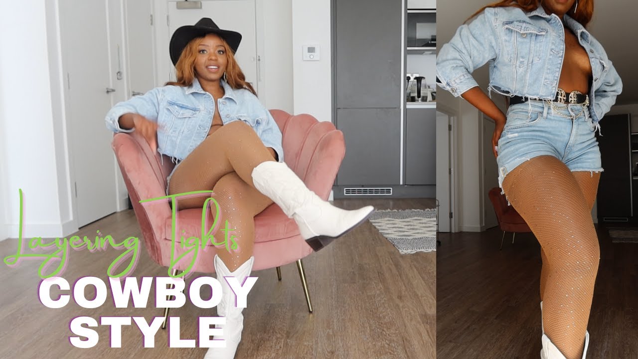 Layering Tights to create a Cowboy look!