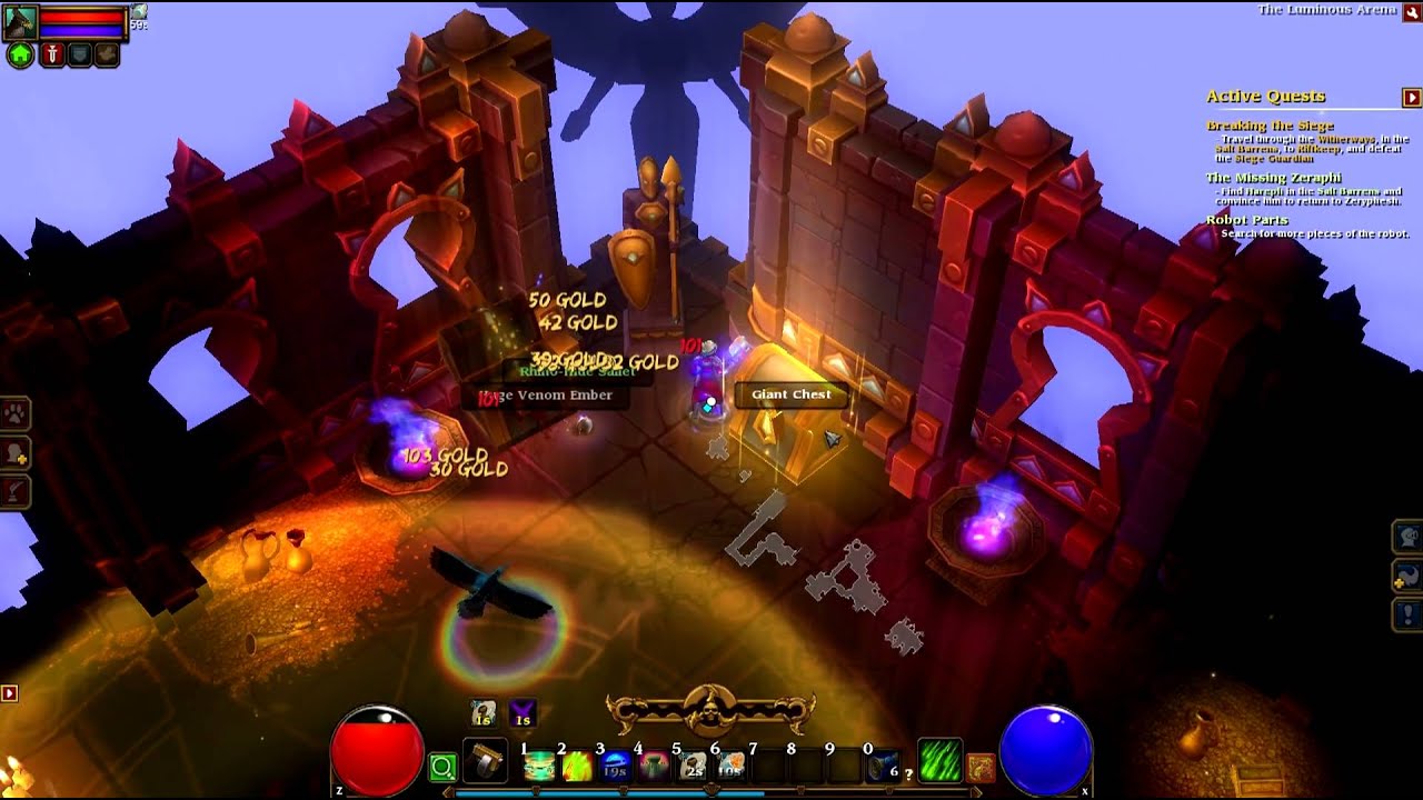 Torchlight 2 - Luminous arena - Rares, Xp , Manticore, Pets, legendaries and MORE !