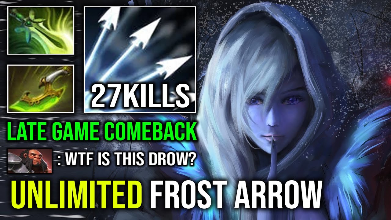 WTF 100% Max Agility Speed Late Game Comeback Unlimited Frost Arrow Drow Ranger Dota 2