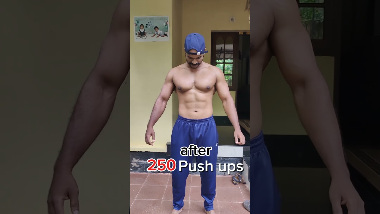 200 push-ups❌250 Push ups challenge ✅...watch the transformation 🔥 #pushups #pushupchallenge