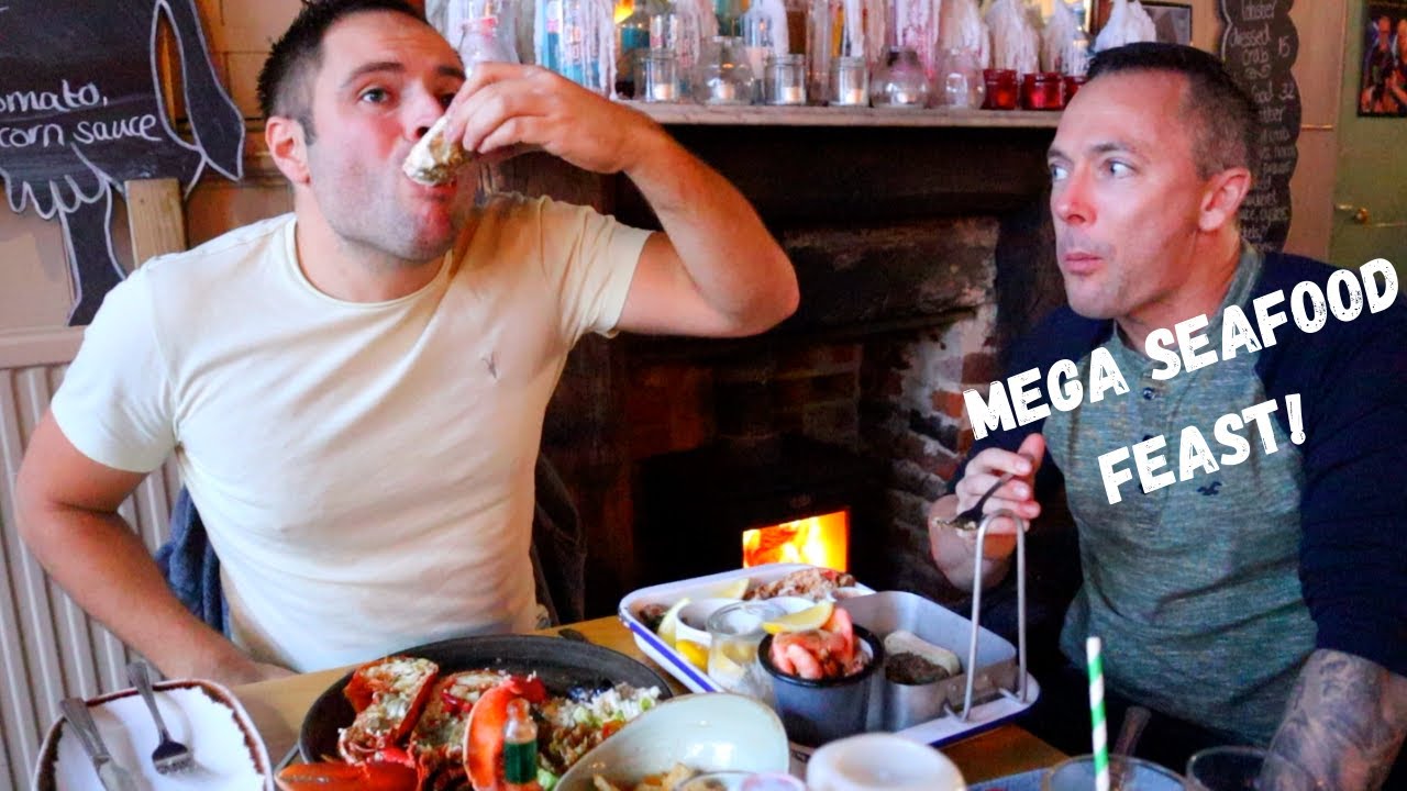 We eat mega amounts of seafood at the Alma in Harwich.