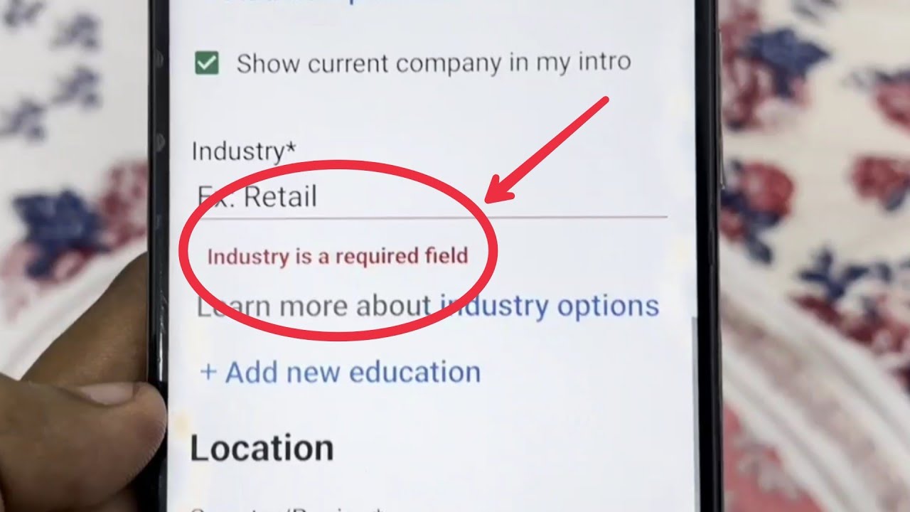 Industry is a Required field Problem Solve in LinkedIn || LinkedIn Me Industry Me Kya Dale