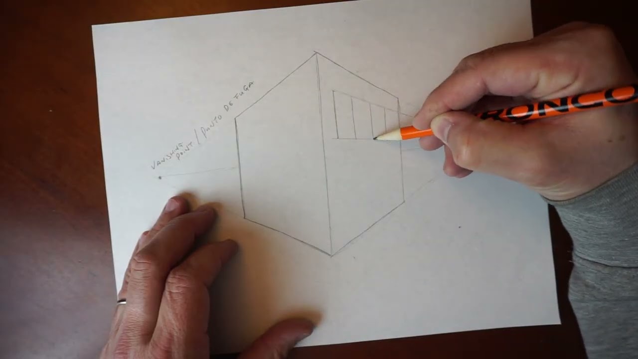 School Art Perspective Drawing Tutorial | Easy Two-Point perspective