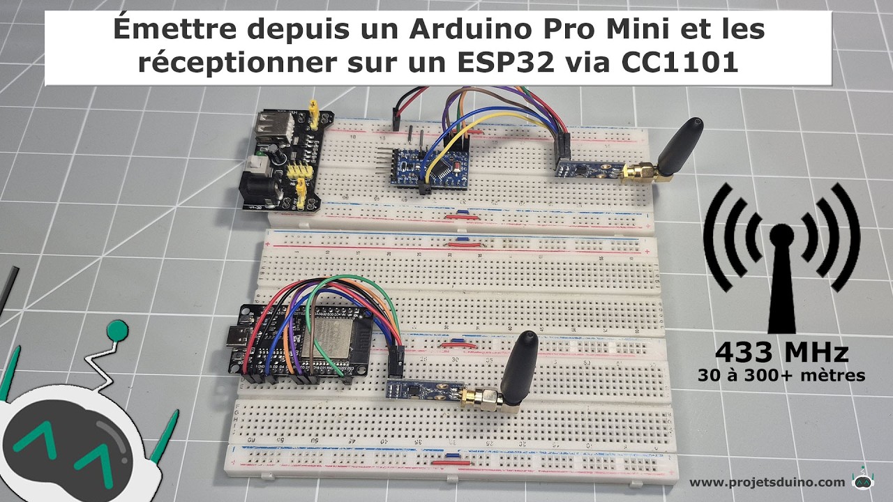 Émettre depuis un Arduino Pro Mini et les réceptionner sur un ESP32 via CC1101