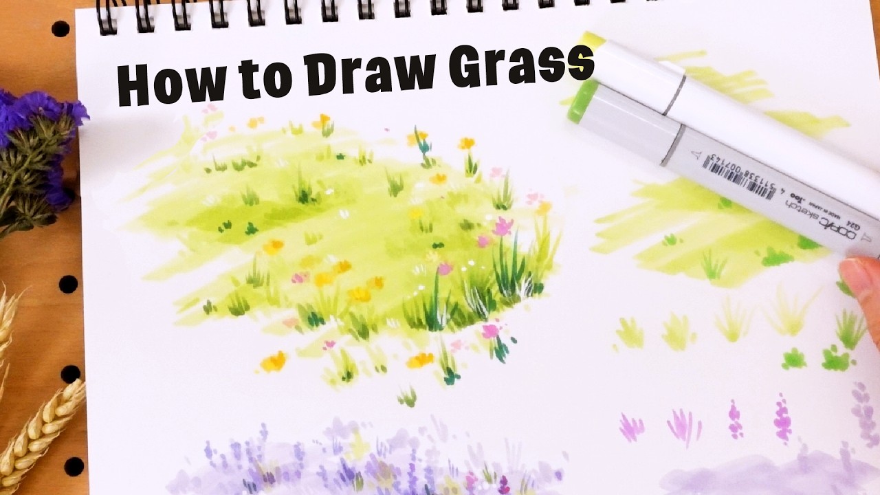 How to Draw Grass with Markers