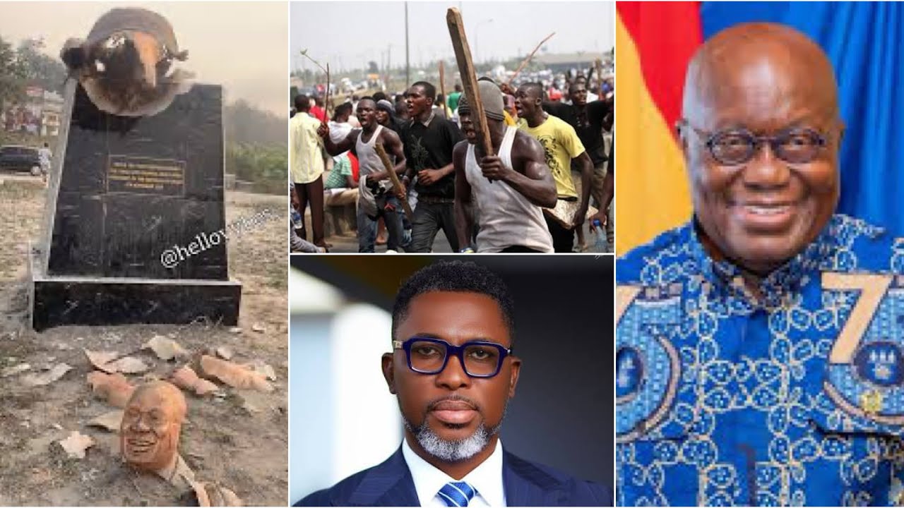 Eeii Boy Who Destr0yed Nana Addo Statue In Ser!ous Tr0uble As Parents Beg Nana Addo 4 Forgiveness 