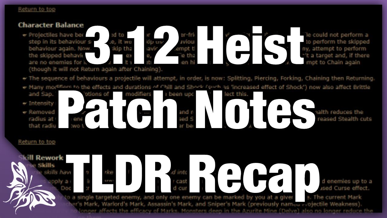 3.12 Heist Patch Notes TLDR Recap | Path of Exile
