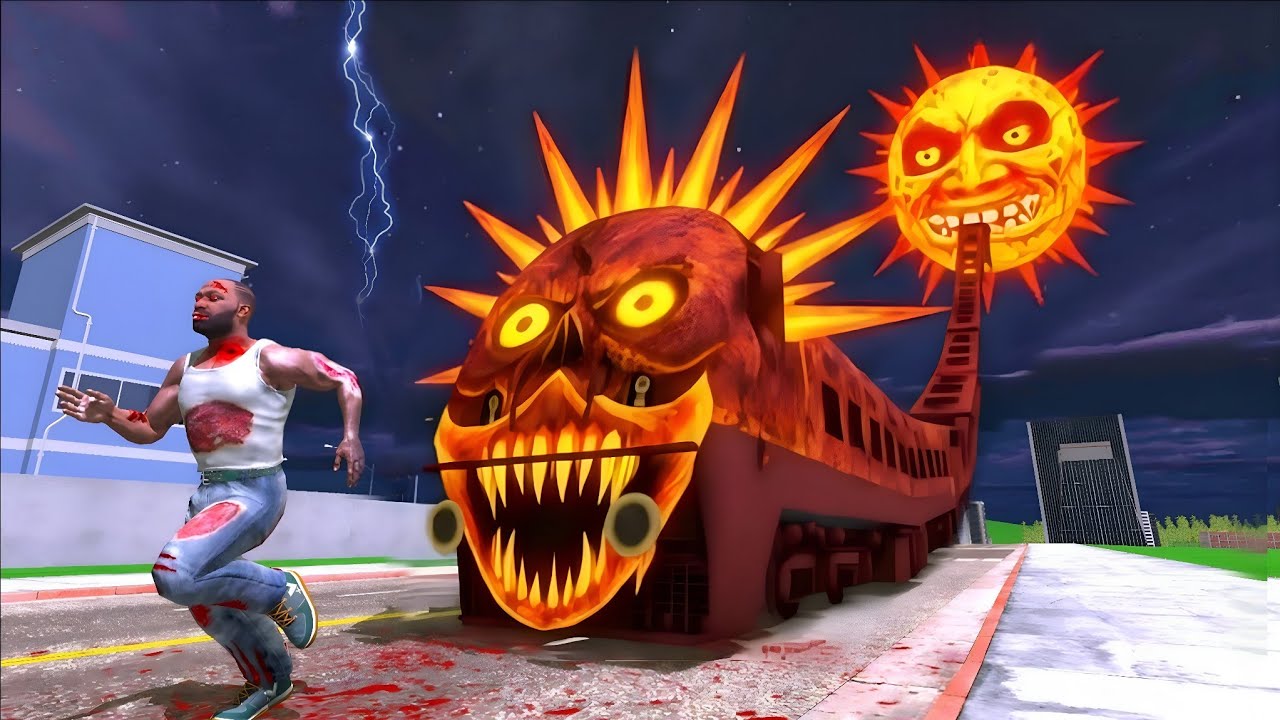 Longest Sun Train attack Franklin in Indian Bikes driving 3d