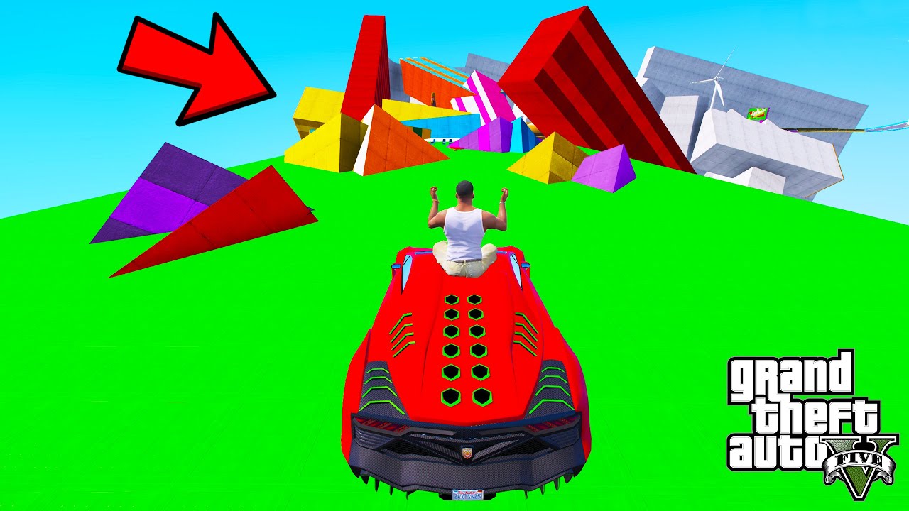 FRANKLIN TRIED COLORFUL PEAKS PARKOUR RAMP CHALLENGE GTA 5 | SHINCHAN and CHOP